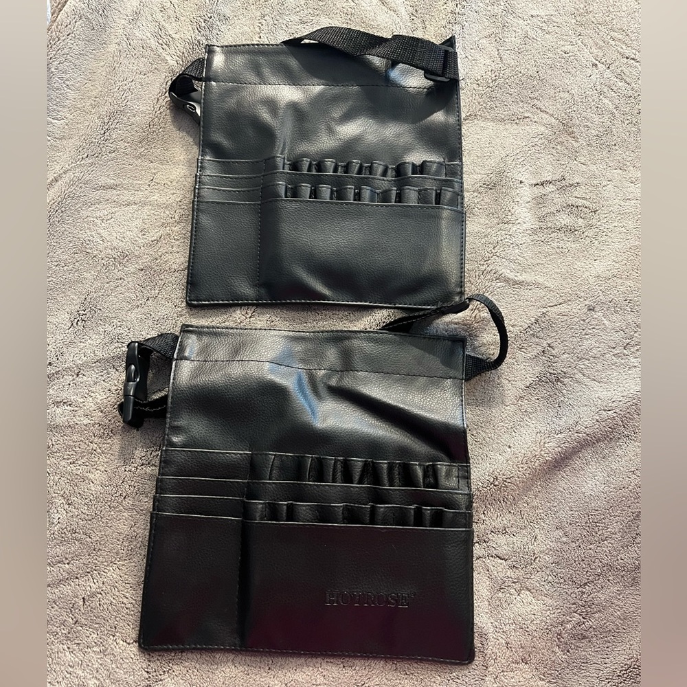 2 Professional Cosmetic Brush Holders with Waist Belt Strap
